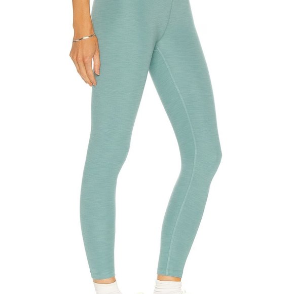 NWT - Beyond Yoga Heather Rib High Waisted Midi Legging - Mermaid Green Heather - Picture 2 of 4